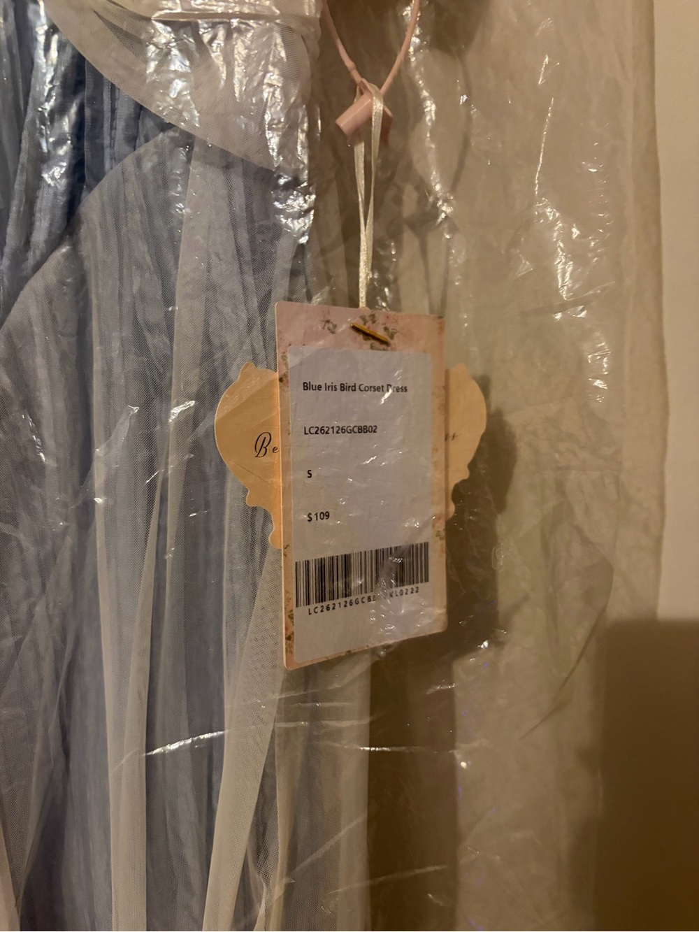 NEW LaceMade Blue Iris Bird Corset Dress Size S - Picture 6 of 12